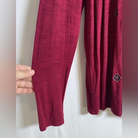 Embroidered Burgundy Boho Cardigan - Picture 5 of 12